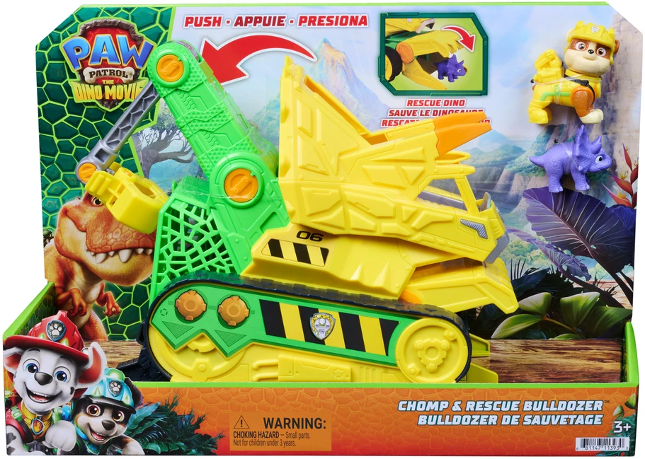 Spin Master Psi Patrol Film Dino Rubble Buldozeris 23 Cm Chomp & Rescue + Figurki