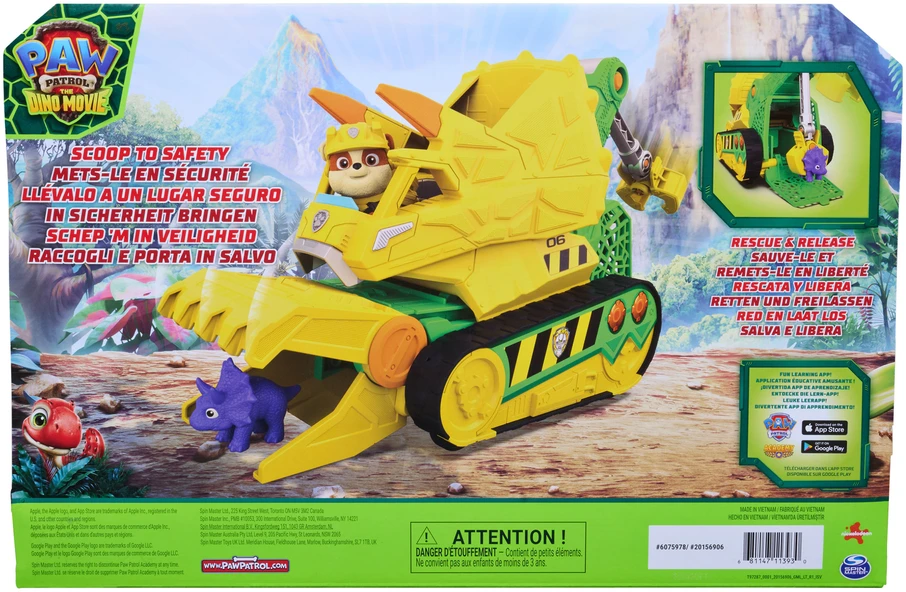 Spin Master Psi Patrol Film Dino Rubble Buldozeris 23 Cm Chomp & Rescue + Figurki