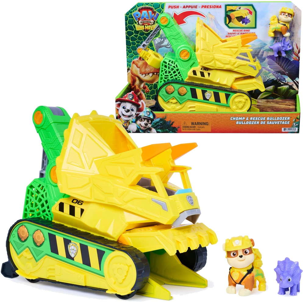 Spin Master Psi Patrol Film Dino Rubble Buldozeris 23 Cm Chomp & Rescue + Figurki