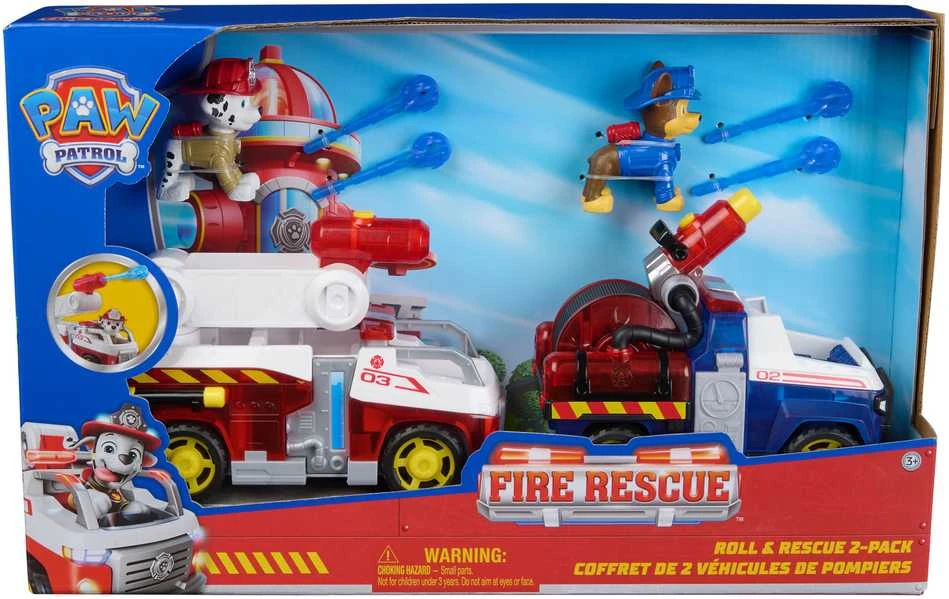 Spin Master „Paw Patrol“: ugniagesių gelbėtojų 2 teminių transporto priemonių rinkinys