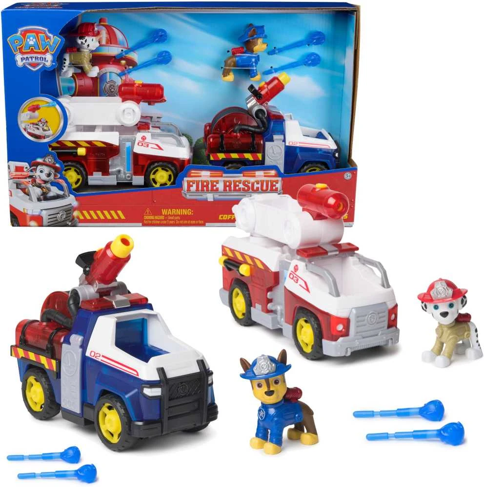 Spin Master „Paw Patrol“: ugniagesių gelbėtojų 2 teminių transporto priemonių rinkinys