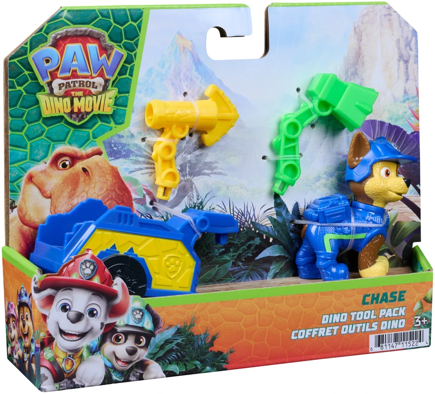 Spin Master Šuniukų patrulis ir dinozaurai Figūrėlė Chase su gelbėjimu, priekaba ir priedai, dino filmas