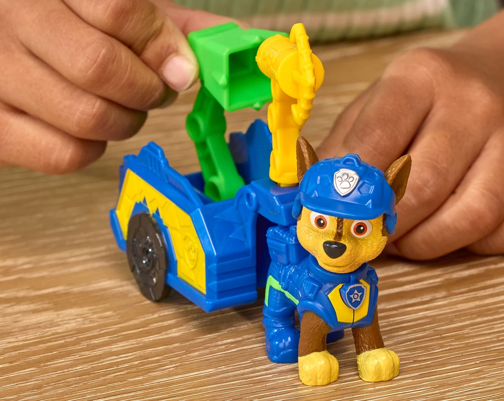 Spin Master Šuniukų patrulis ir dinozaurai Figūrėlė Chase su gelbėjimu, priekaba ir priedai, dino filmas