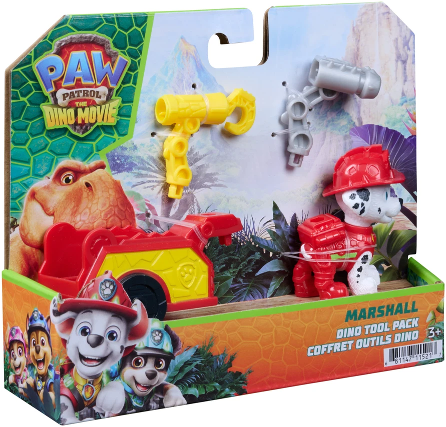 Spin Master Paw Patrol ir dinozaurai Figūrėlė Marshall su gelbėjimo priekaba ir priedai Dino Film