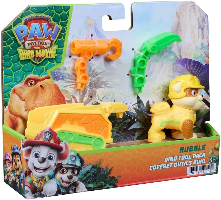 Spin Master Paw Patrol ir dinozaurai Figūrėlė Rubble su gelbėjimo priekaba ir priedais Dino Film