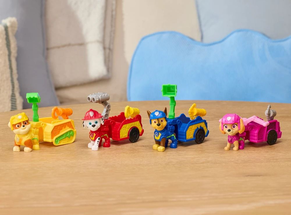 Spin Master Paw Patrol ir dinozaurai Figūrėlė Rubble su gelbėjimo priekaba ir priedais Dino Film
