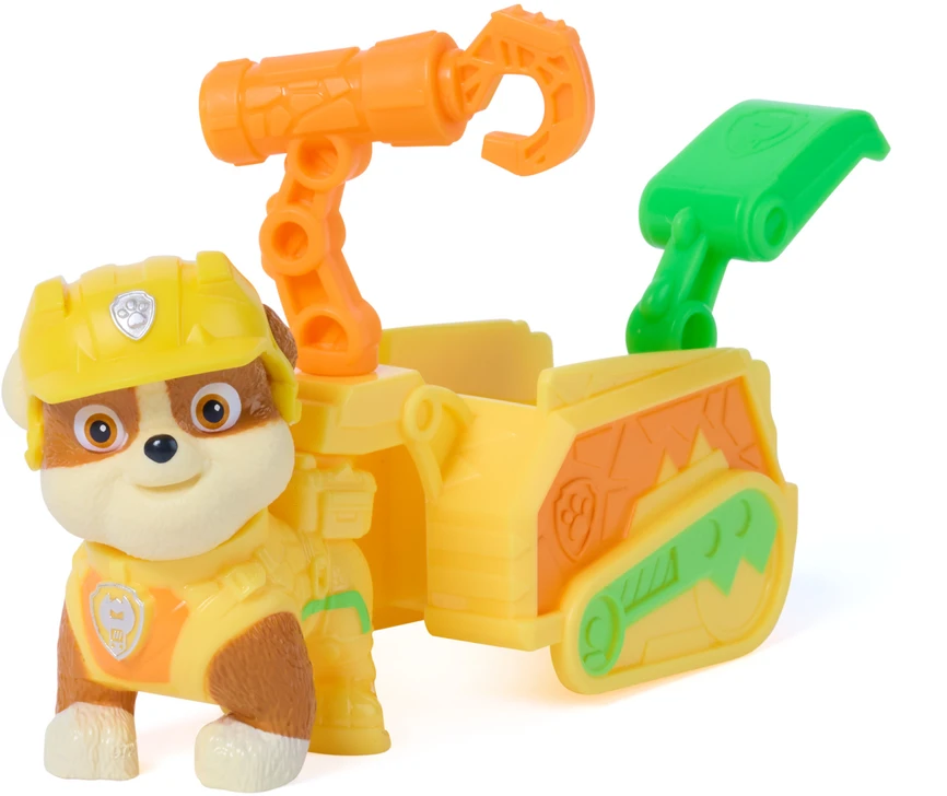 Spin Master Paw Patrol ir dinozaurai Figūrėlė Rubble su gelbėjimo priekaba ir priedais Dino Film