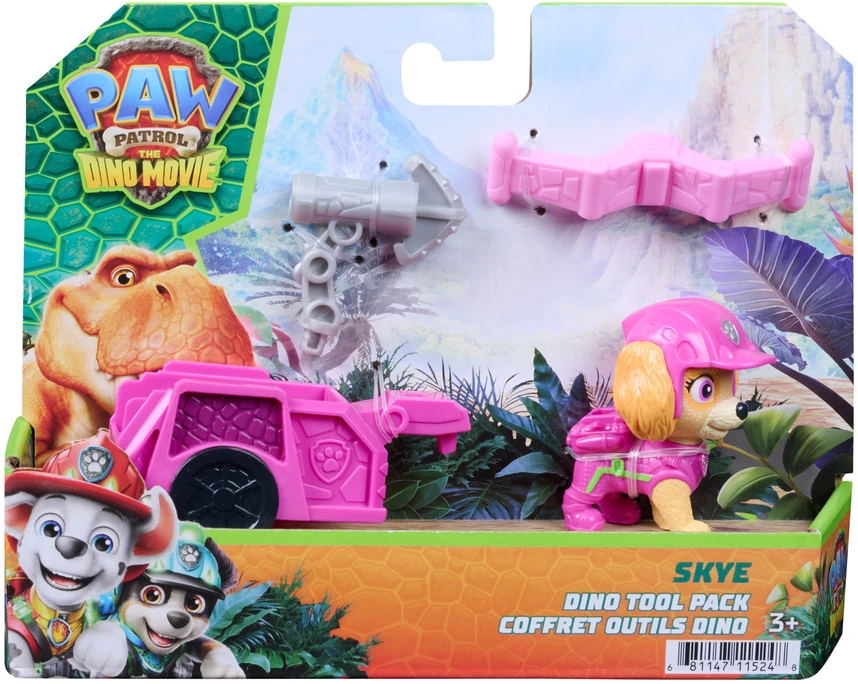 Spin Master Paw Patrulis ir dinozaurai Figūrėlė Skye su gelbėjimo priekaba ir priedai