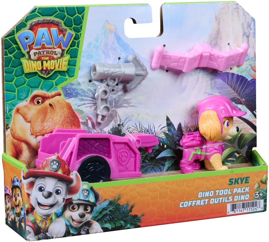Spin Master Paw Patrulis ir dinozaurai Figūrėlė Skye su gelbėjimo priekaba ir priedai