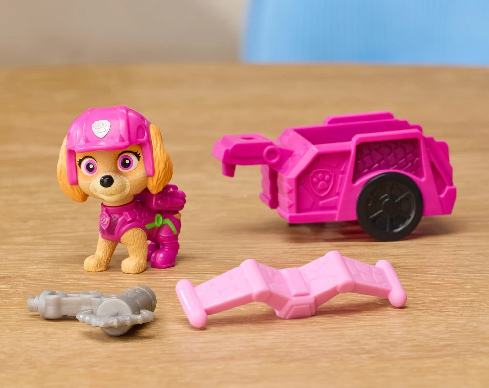 Spin Master Paw Patrulis ir dinozaurai Figūrėlė Skye su gelbėjimo priekaba ir priedai