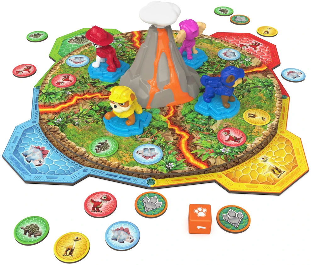 Sm Games Puzzles Psi Patrol i Dinozaury Gra planszowa Dino Movie Wulkan