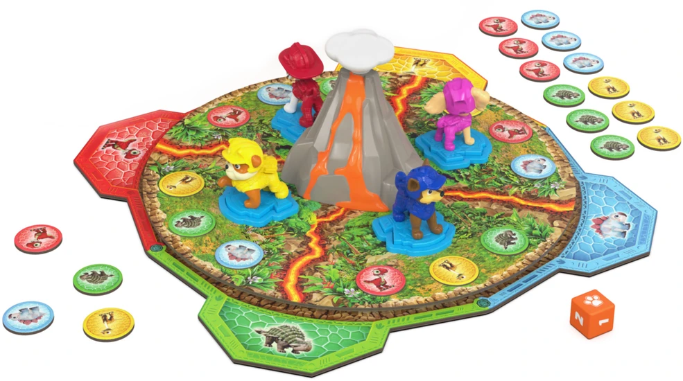 Sm Games Puzzles Psi Patrol i Dinozaury Gra planszowa Dino Movie Wulkan