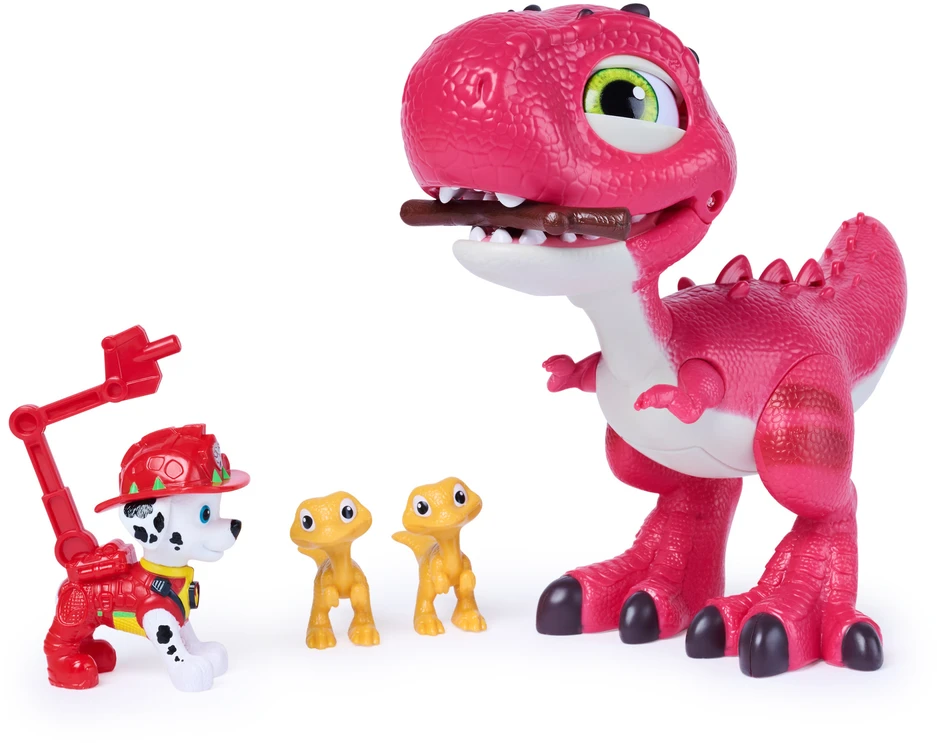 „Psi Patrol“ ir dinozaurai rinkinys Interaktyvi dinozauro Rhubarb figūrėlė + Marshall ir priedai