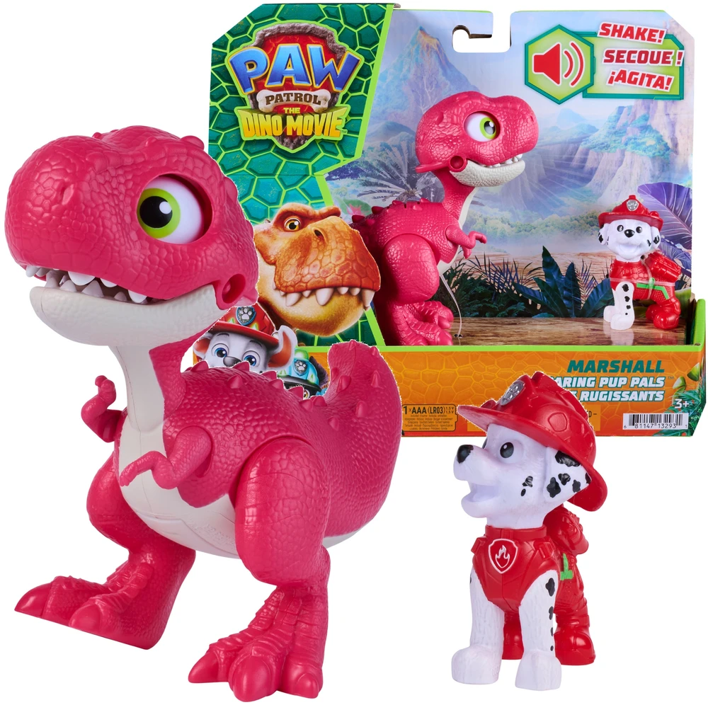 Spin Master „Paw Patrol“ ir dinozaurų rinkinys „Marshall su“ interaktyvūs dinozaurų riaumojantys šuniukų draugai