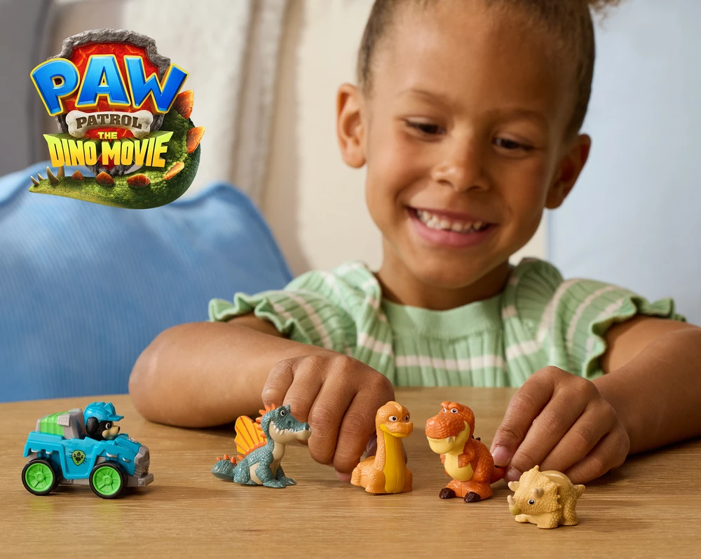 Spin Master Psi Patrol i dinozaury komplektas Rex su pojazdem + figurki dinozaurów