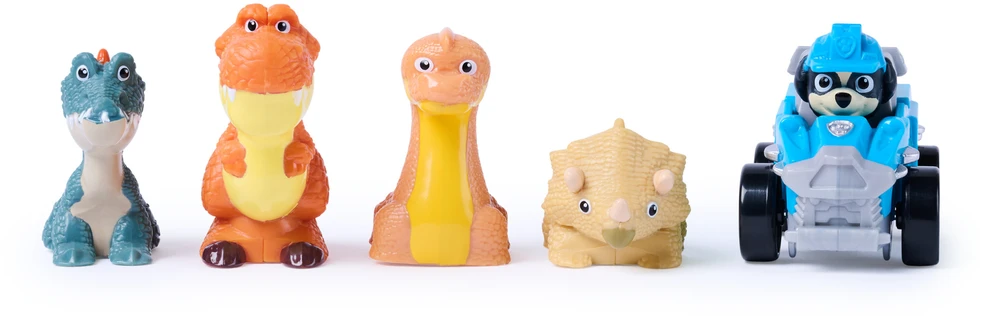 Spin Master Psi Patrol i dinozaury komplektas Rex su pojazdem + figurki dinozaurów