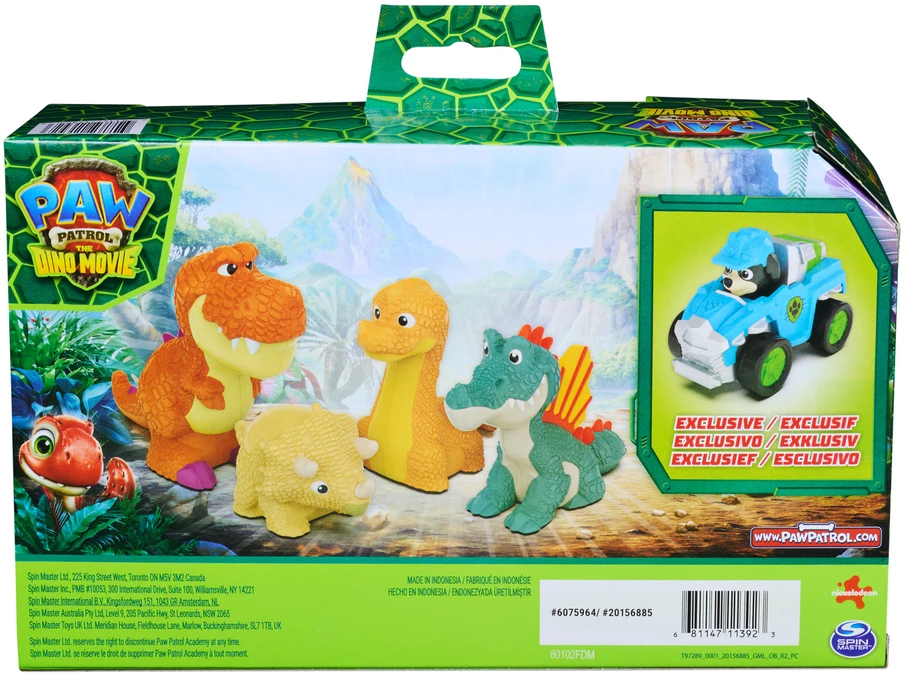 Spin Master Psi Patrol i dinozaury komplektas Rex su pojazdem + figurki dinozaurów