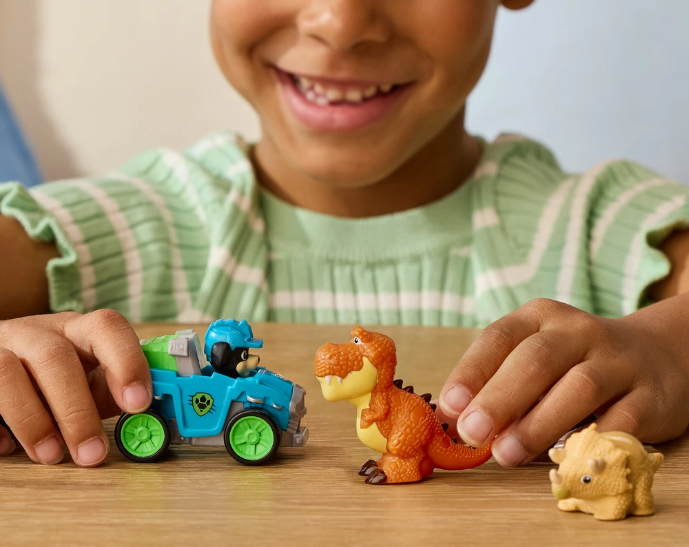 Spin Master Psi Patrol i dinozaury komplektas Rex su pojazdem + figurki dinozaurów