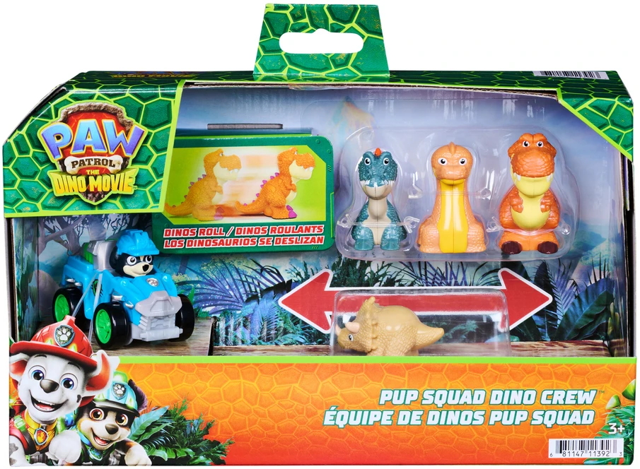 Spin Master Psi Patrol i dinozaury komplektas Rex su pojazdem + figurki dinozaurów