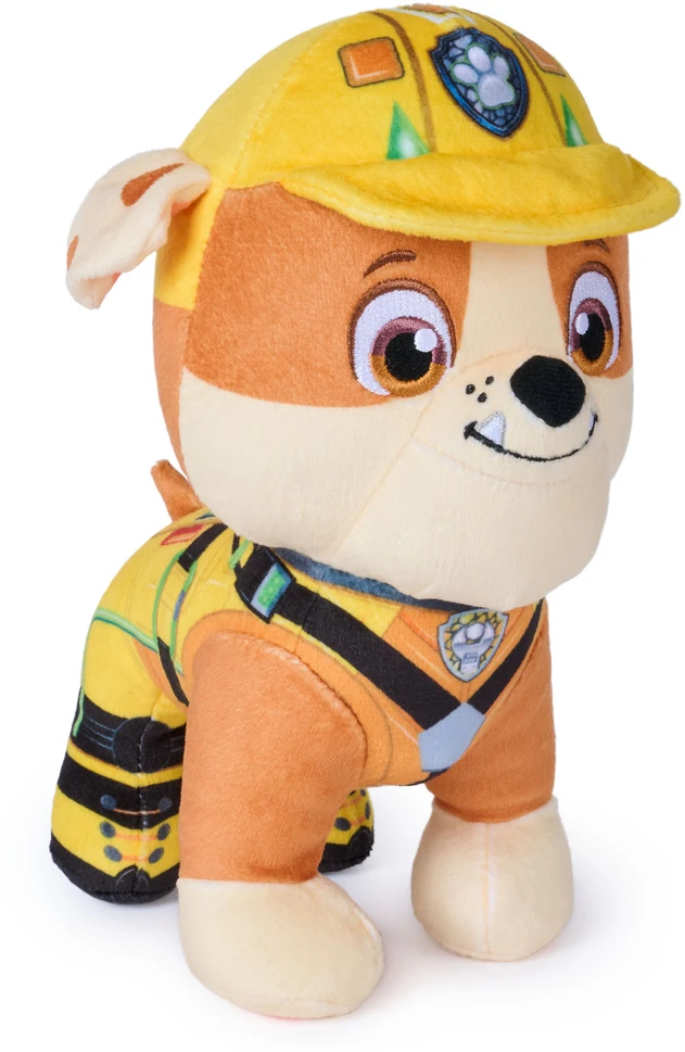Psi Patrol ir dinozaurai maskotė Rubble pliušinis minkštas žaisliukas šuniukas 20 cm