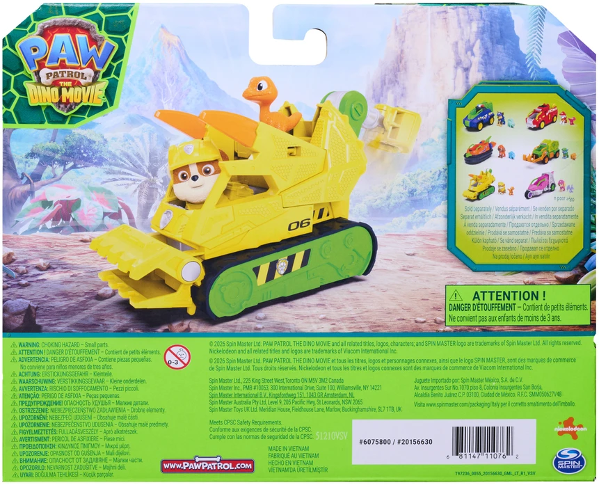 Spin Master PAW PATROL transporto priemonė Dino Theme Rubble, 6075771