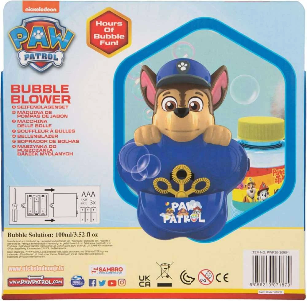 Burbulų aparatas su skysčio burbulų pistoletu + 100 ml skysčio Paw Patrol Chase