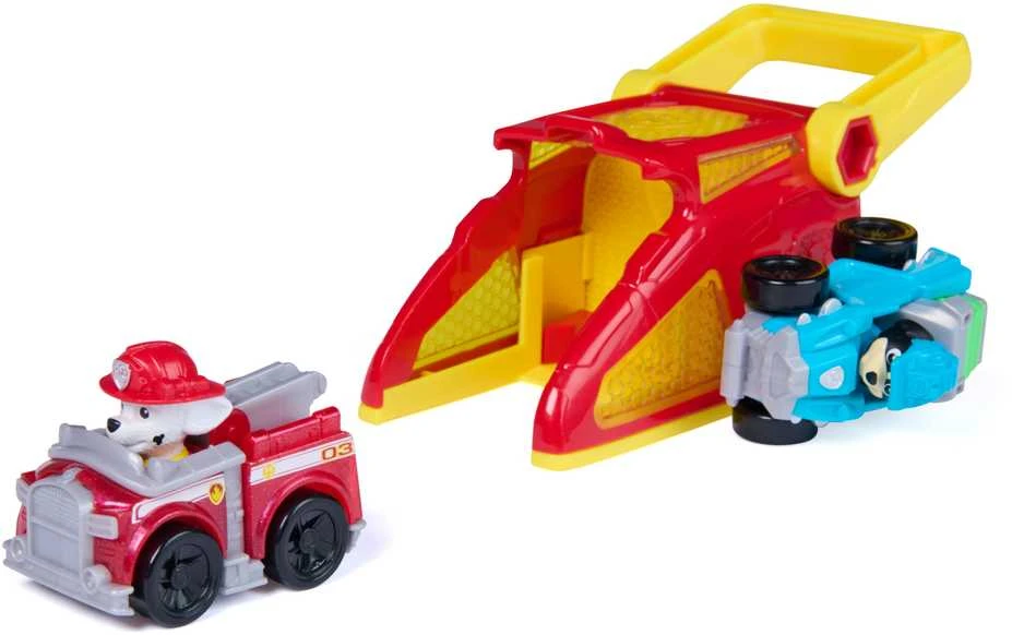 Spin Master Paw Patrol šuniukų būrio Marshallo paleidimo priemonės su Rex transporto priemone rinkinys su figūrėlėmis