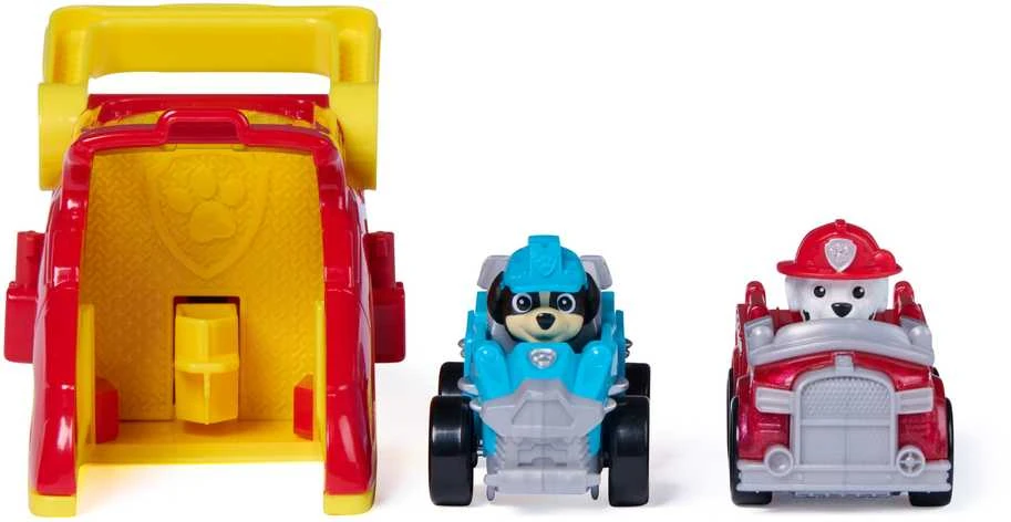 Spin Master Paw Patrol šuniukų būrio Marshallo paleidimo priemonės su Rex transporto priemone rinkinys su figūrėlėmis