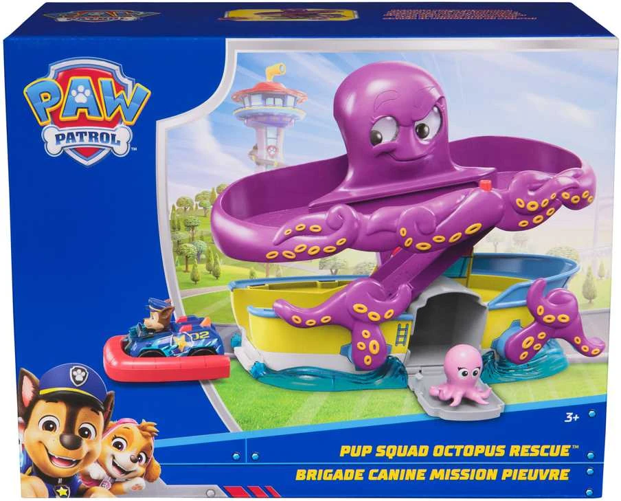 Spin Master „Paw Patrol“ aštuonkojų gelbėjimo kompleksas su Čeiso transporto priemone