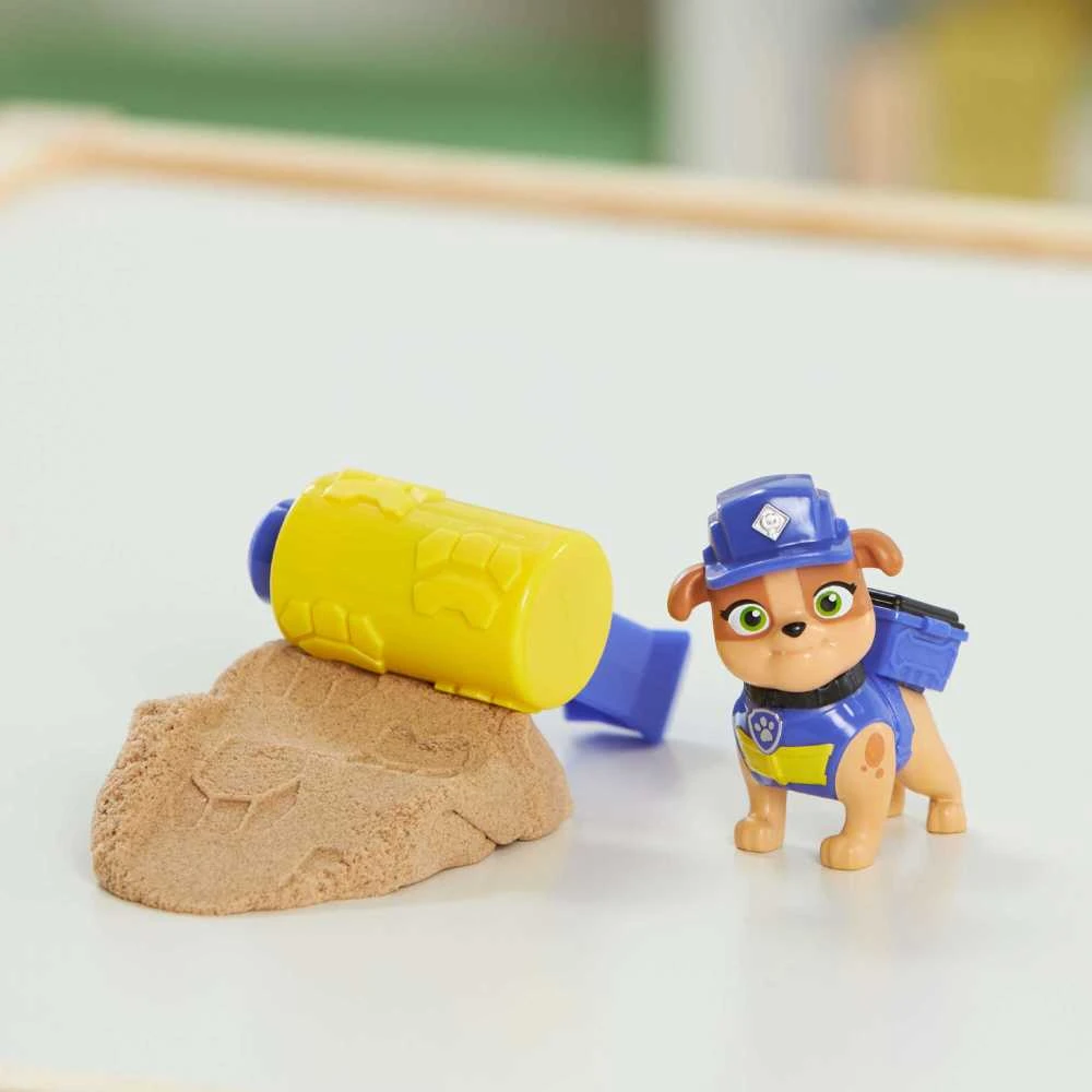 „Paw Patrol Rubble&Crew Building“ rinkinys „Ruble and Crew“ skalda ir jo įgula „Gruple and Mix“ + „Kinetic Sand“ + priedai