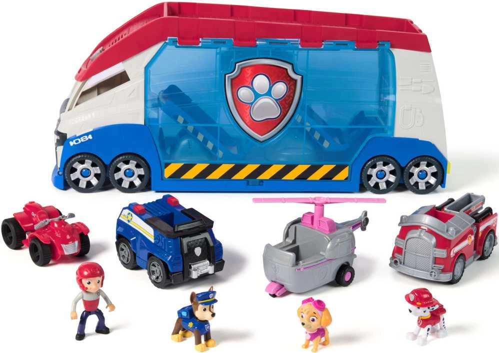 Spin Master Paw Patrol Rinkinio didelis patrulinis kateris 4 transporto priemonės su šviesos garsu Ryder, Chase, Marshall ir Skye