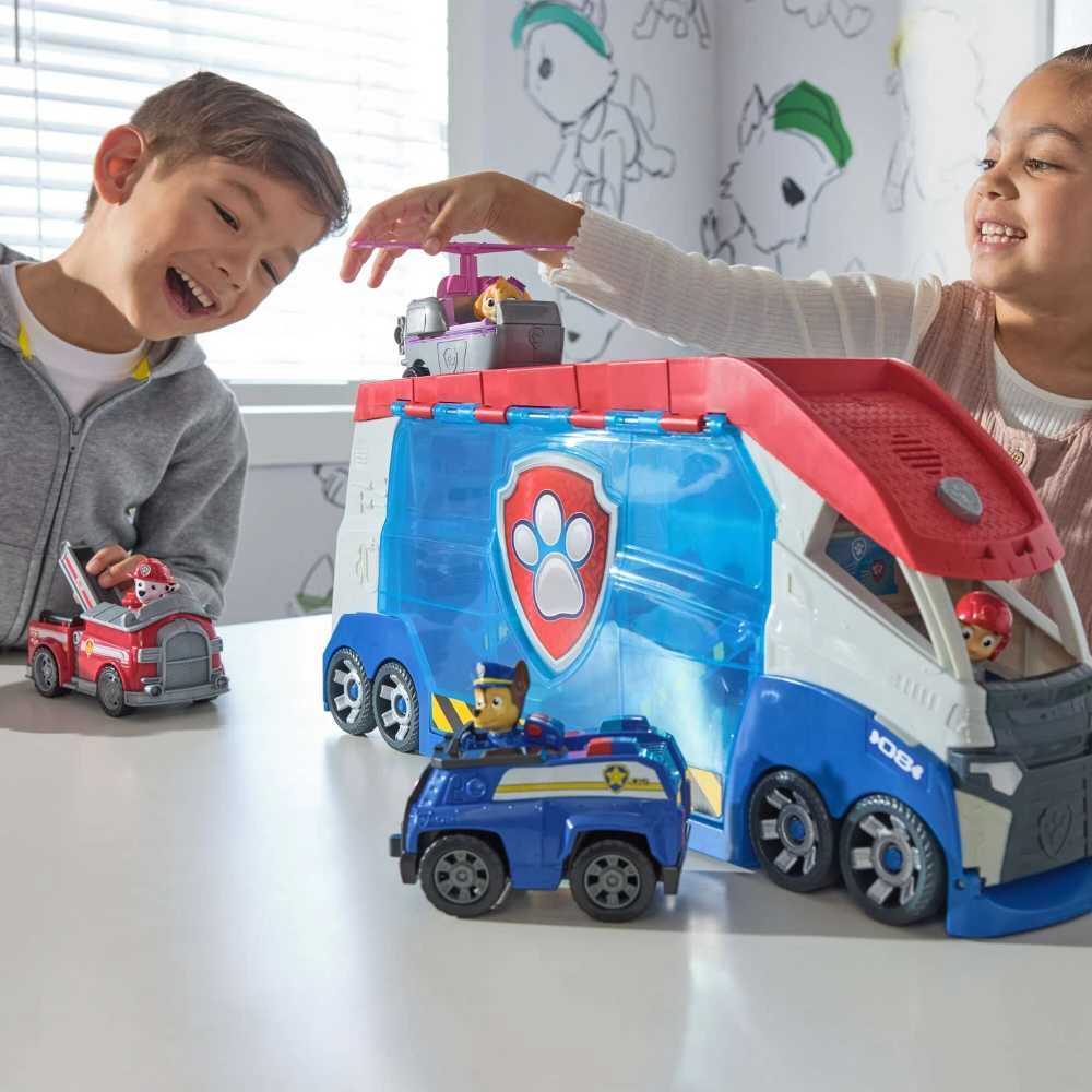 Spin Master Paw Patrol Rinkinio didelis patrulinis kateris 4 transporto priemonės su šviesos garsu Ryder, Chase, Marshall ir Skye