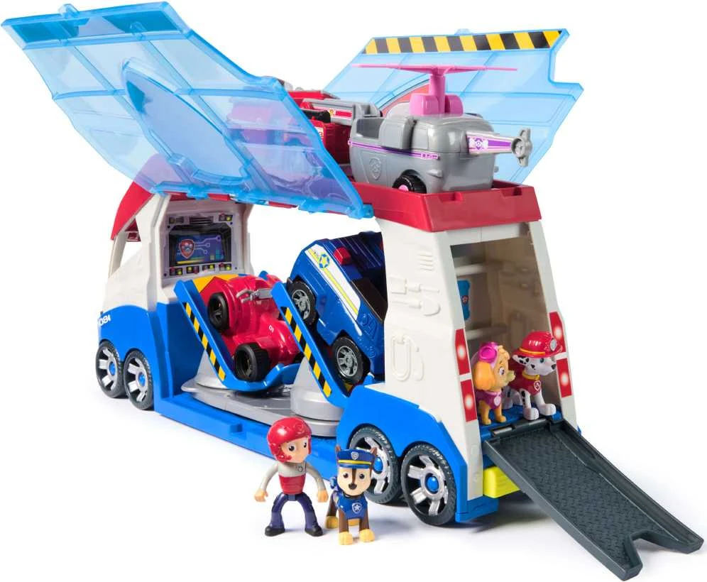 Spin Master Paw Patrol Rinkinio didelis patrulinis kateris 4 transporto priemonės su šviesos garsu Ryder, Chase, Marshall ir Skye