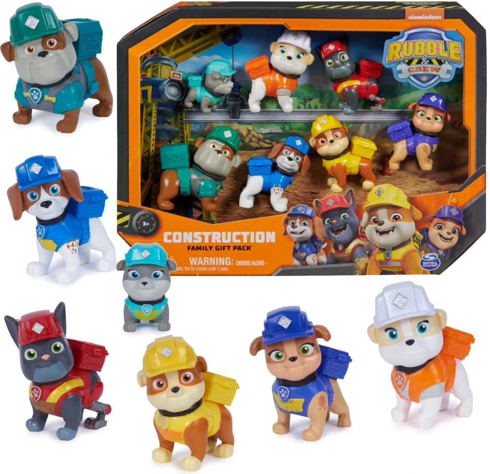 Žaislinių figurėlių rinkinys Spin Master PAW Patrol Rubble&Crew, 7 vnt.