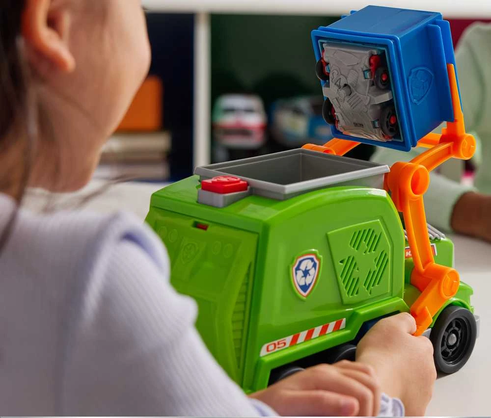 Psi Patrol Rocky Važiuoklė Śmieciarka Recyklingowa + Figūrėlė