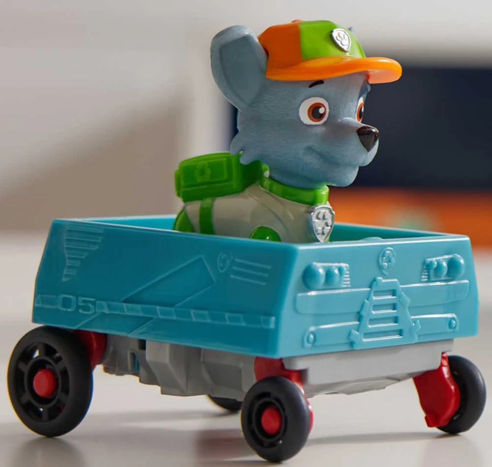 Psi Patrol Rocky Važiuoklė Śmieciarka Recyklingowa + Figūrėlė