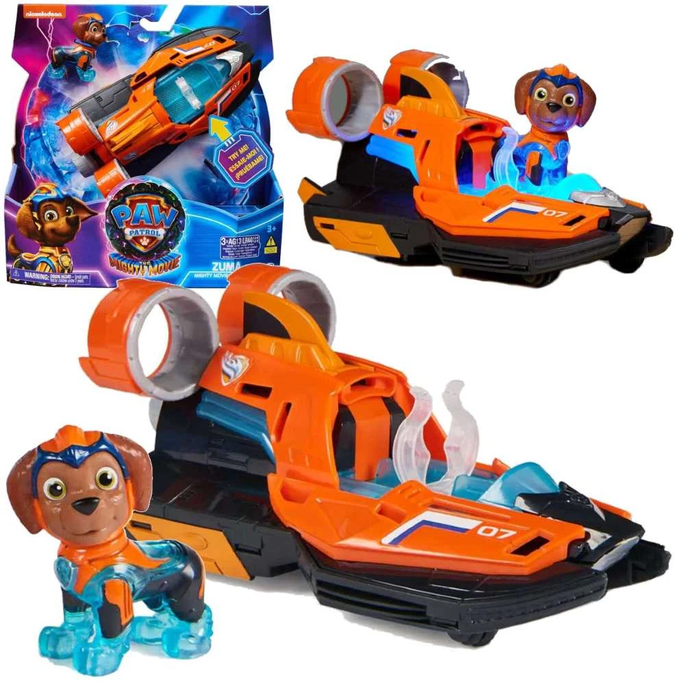 Rinkinys PAW Patrol: The Mighty Movie (antvandeninis laivas ir šuniukas Zuma), su šviesomis ir garsais