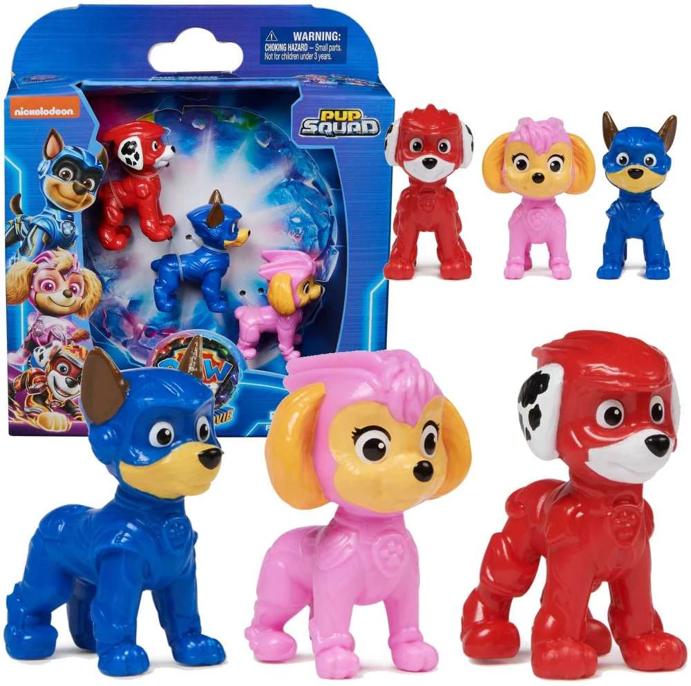 Spin Master Paw Patrol: The Mighty Movie 3 figūrėlių rinkinys - Šuniukų būrys