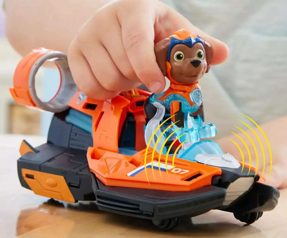 Rinkinys PAW Patrol: The Mighty Movie (antvandeninis laivas ir šuniukas Zuma), su šviesomis ir garsais