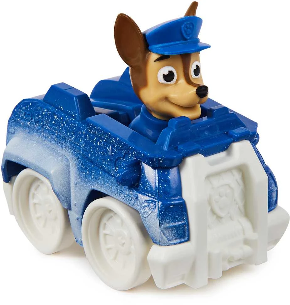 Paw Patrol Chase'o transporto priemonė, policijos automobilis, sniegomobilis, 7 cm