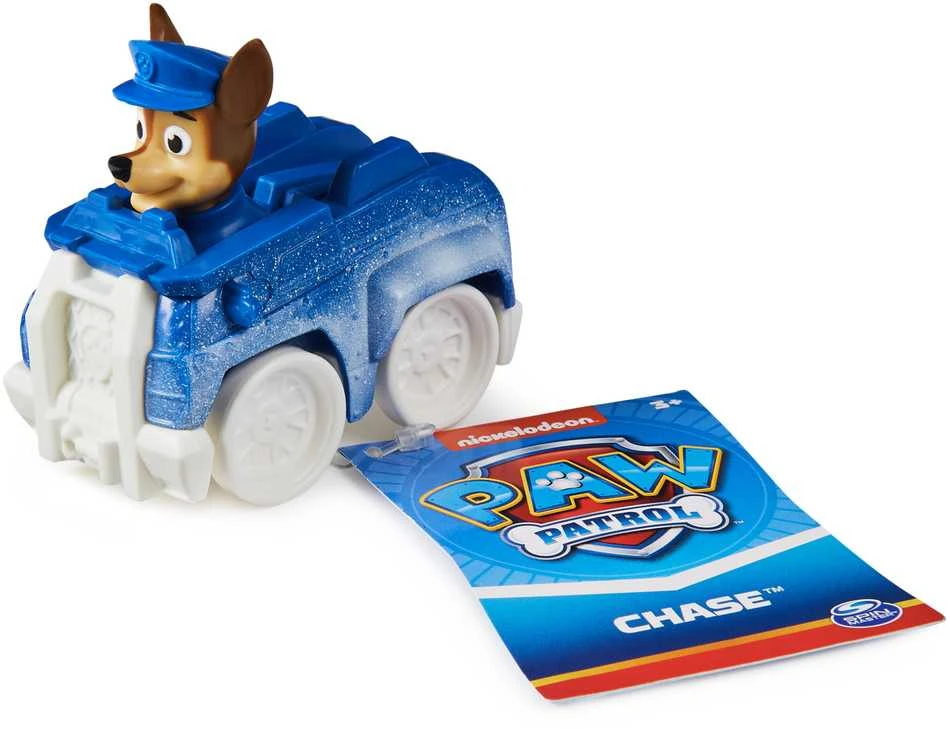 Paw Patrol Chase'o transporto priemonė, policijos automobilis, sniegomobilis, 7 cm