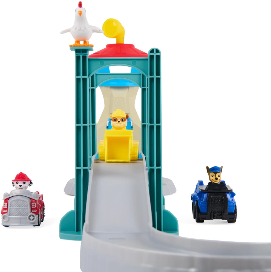 Psi Patrol Nuotykių įlanka rinkinys su tiltu, 3 transporto priemonėmis ir figūrėle Chickaletta