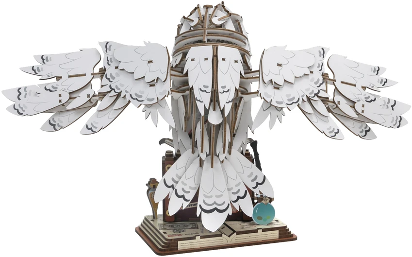 Puremind Harry Potter Sulankstomas medinis Hedvigos modelis su judančiais sparnais 3D dėlionė DIY