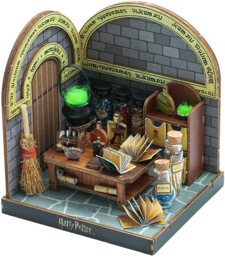 Puremind Harry Potter Sulankstomas medinis modelis scena Lekcje Eliksirów 3D DIY dėlionė