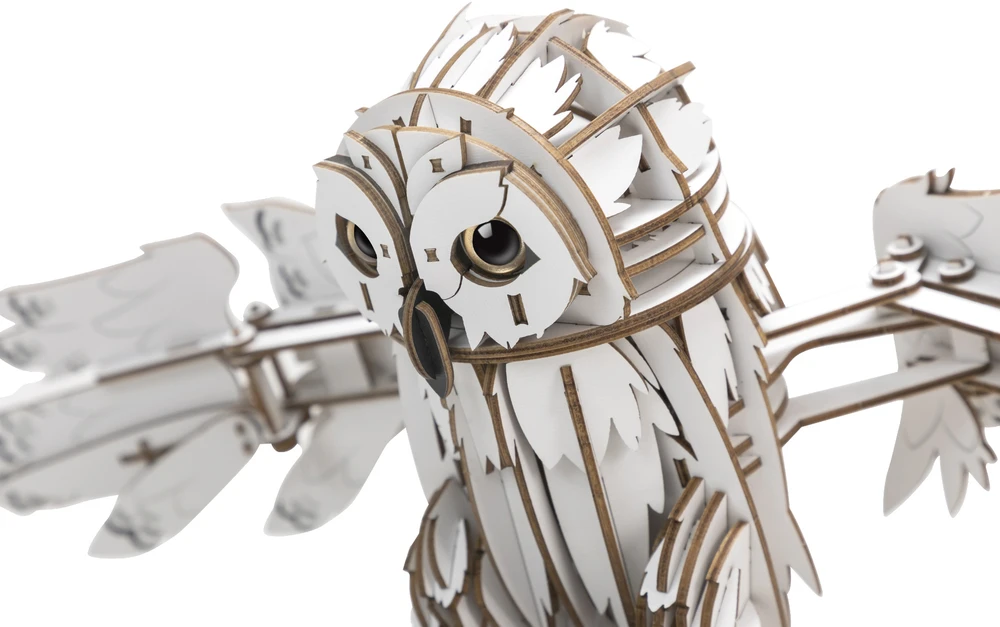 Puremind Harry Potter Sulankstomas medinis Hedvigos modelis su judančiais sparnais 3D dėlionė DIY