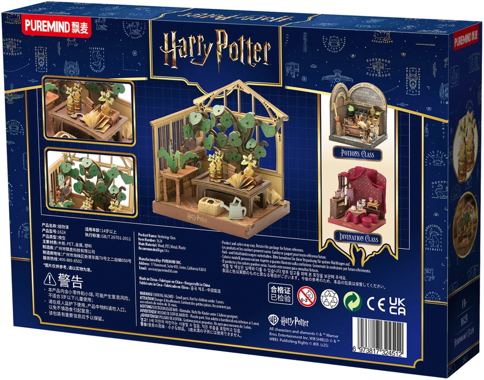 Puremind Harry Potter Sulankstomas medinis modelis scena Lekcje Zielarstwa 3D dėlionė DIY