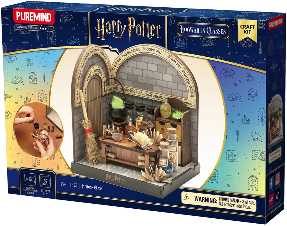 Puremind Harry Potter Sulankstomas medinis modelis scena Lekcje Eliksirów 3D DIY dėlionė
