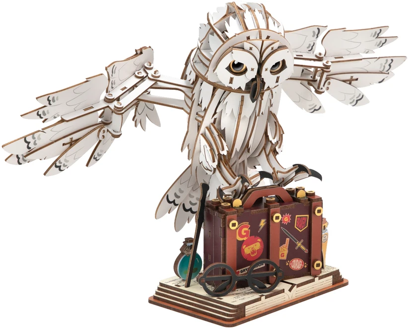 Puremind Harry Potter Sulankstomas medinis Hedvigos modelis su judančiais sparnais 3D dėlionė DIY