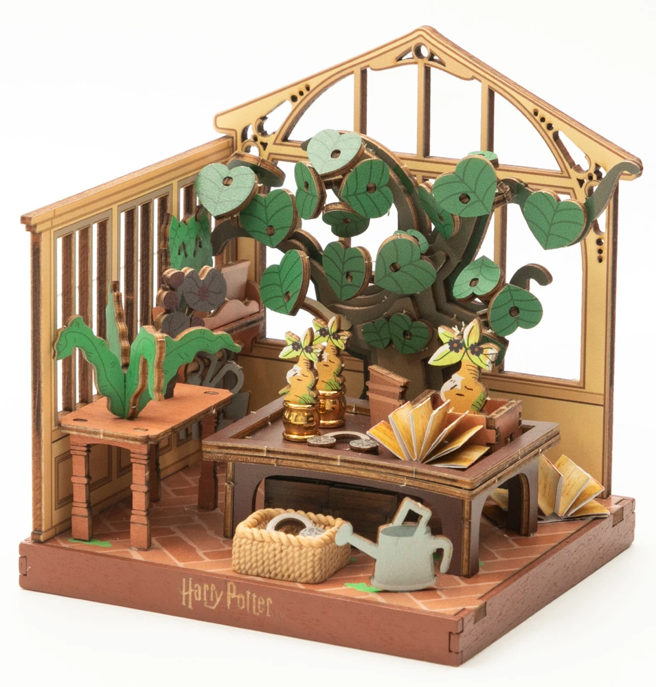 Puremind Harry Potter Sulankstomas medinis modelis scena Lekcje Zielarstwa 3D dėlionė DIY