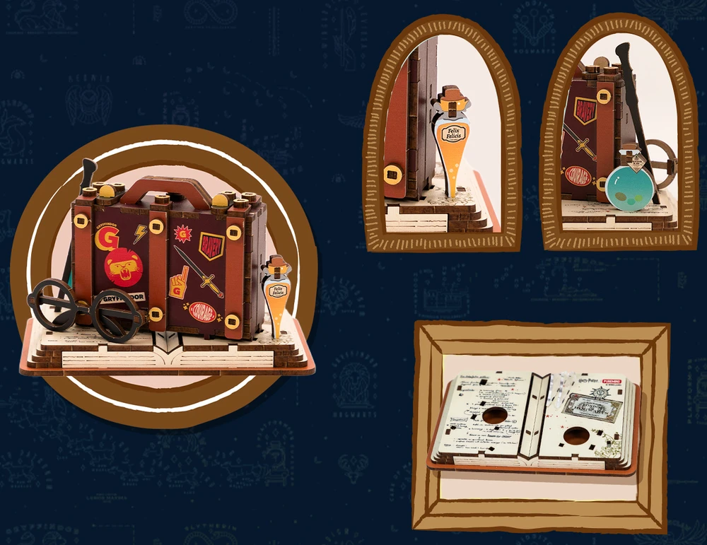 Puremind Harry Potter Sulankstomas medinis Hedvigos modelis su judančiais sparnais 3D dėlionė DIY